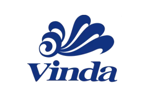 Vinda logo represents three target pillars: Sustainable Ecosystems, Inclusive Prosperity and Better Lives Through Products.