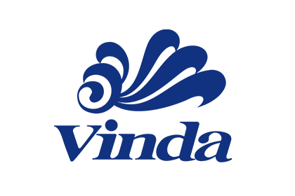 Vinda logo represents three target pillars: Sustainable Ecosystems, Inclusive Prosperity and Better Lives Through Products.