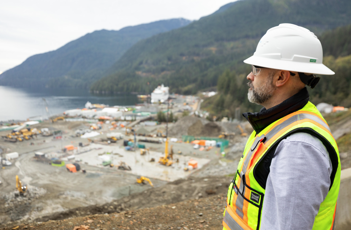 Luke Schauerte onsite at Woodfibre LNG