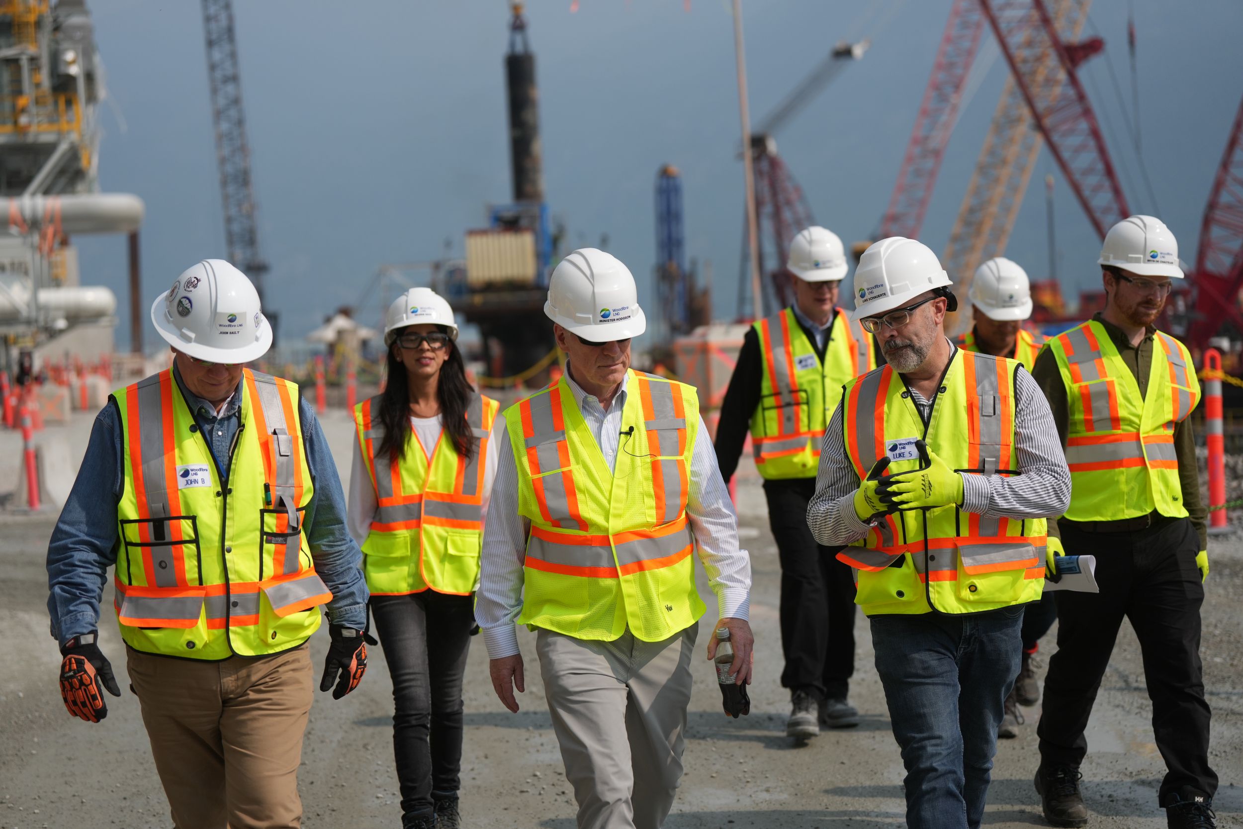 Luke Schauerte with Woodfibre team on site.